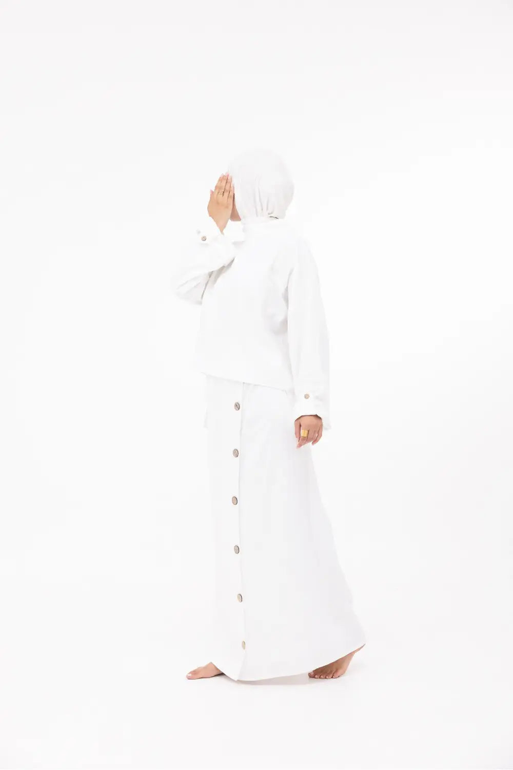 Ensemble Anabelle en lin blanc