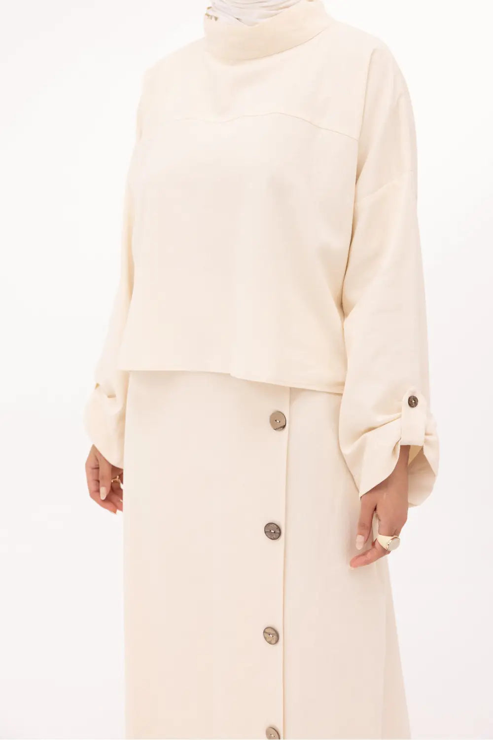 Ensemble Anabelle en lin crème