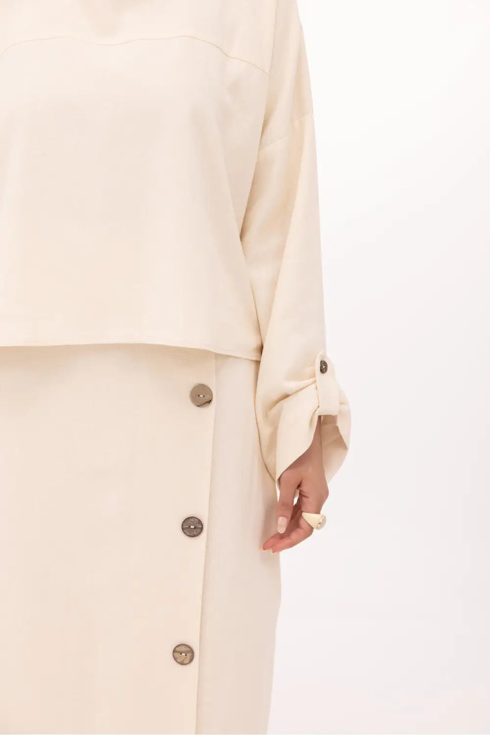 Ensemble Anabelle en lin crème