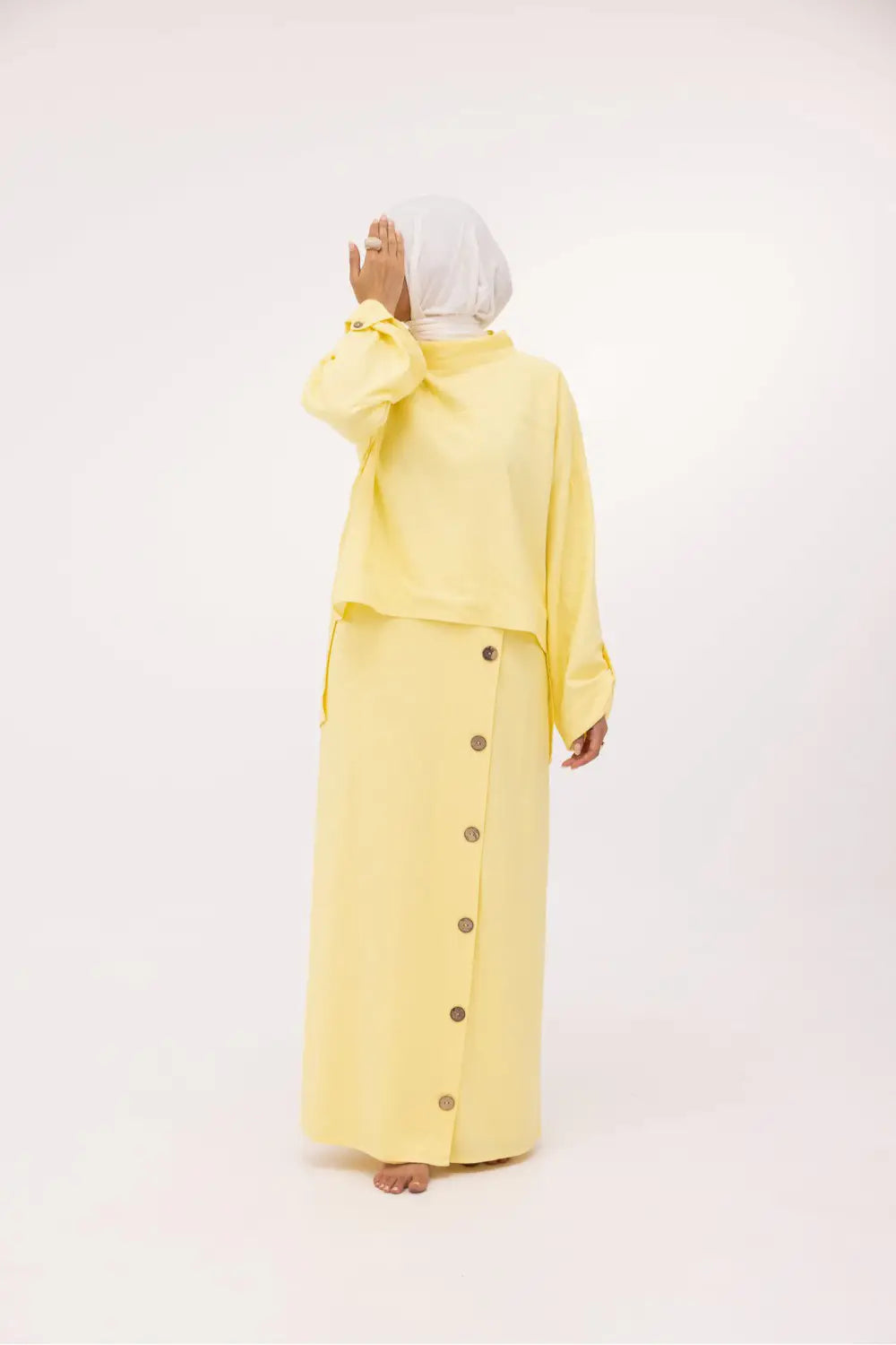 Ensemble Anabelle en lin jaune