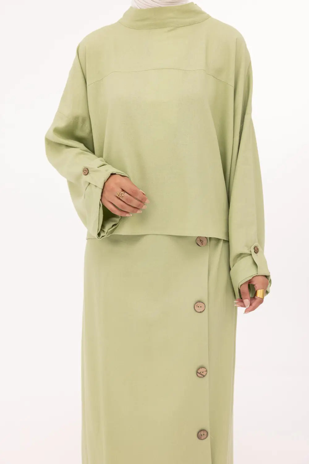 Ensemble Anabelle en lin vert