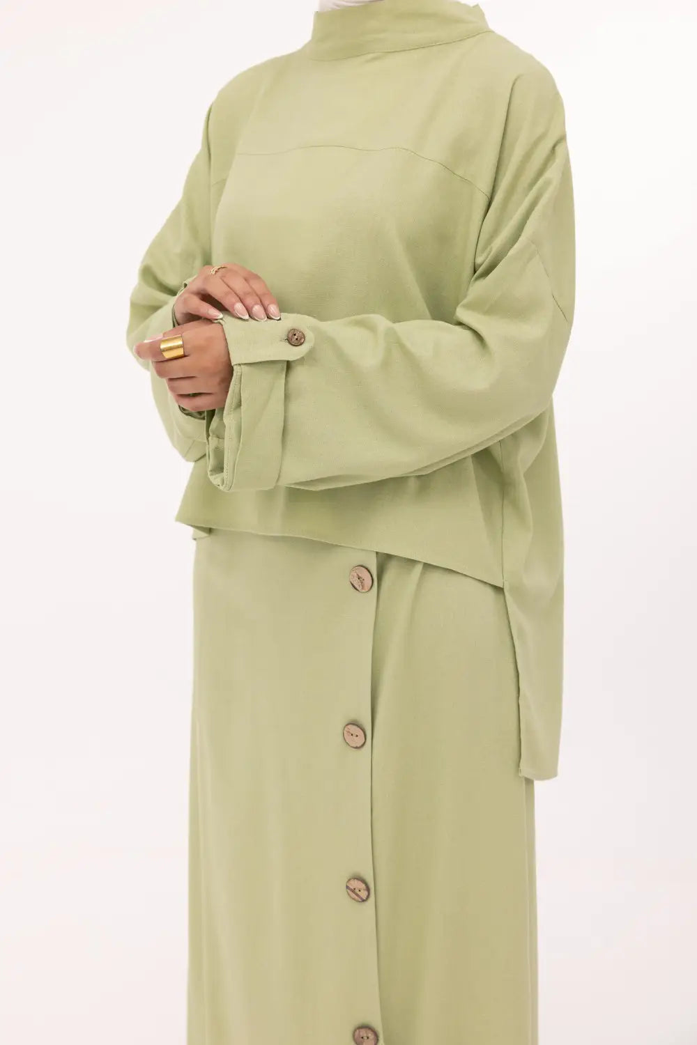 Ensemble Anabelle en lin vert
